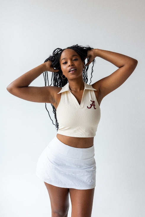 Alabama Logo Patch Polo Crop Tank